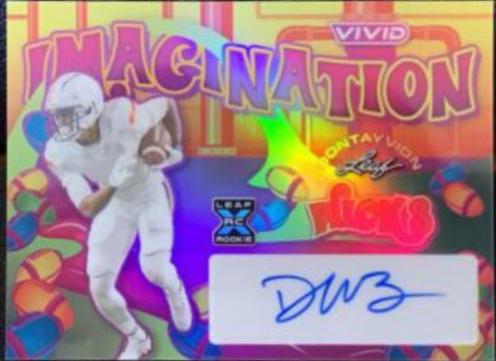 Dontayvion Wicks #VI-DW1 Football Cards 2023 Leaf Vivid Autographs Imagination