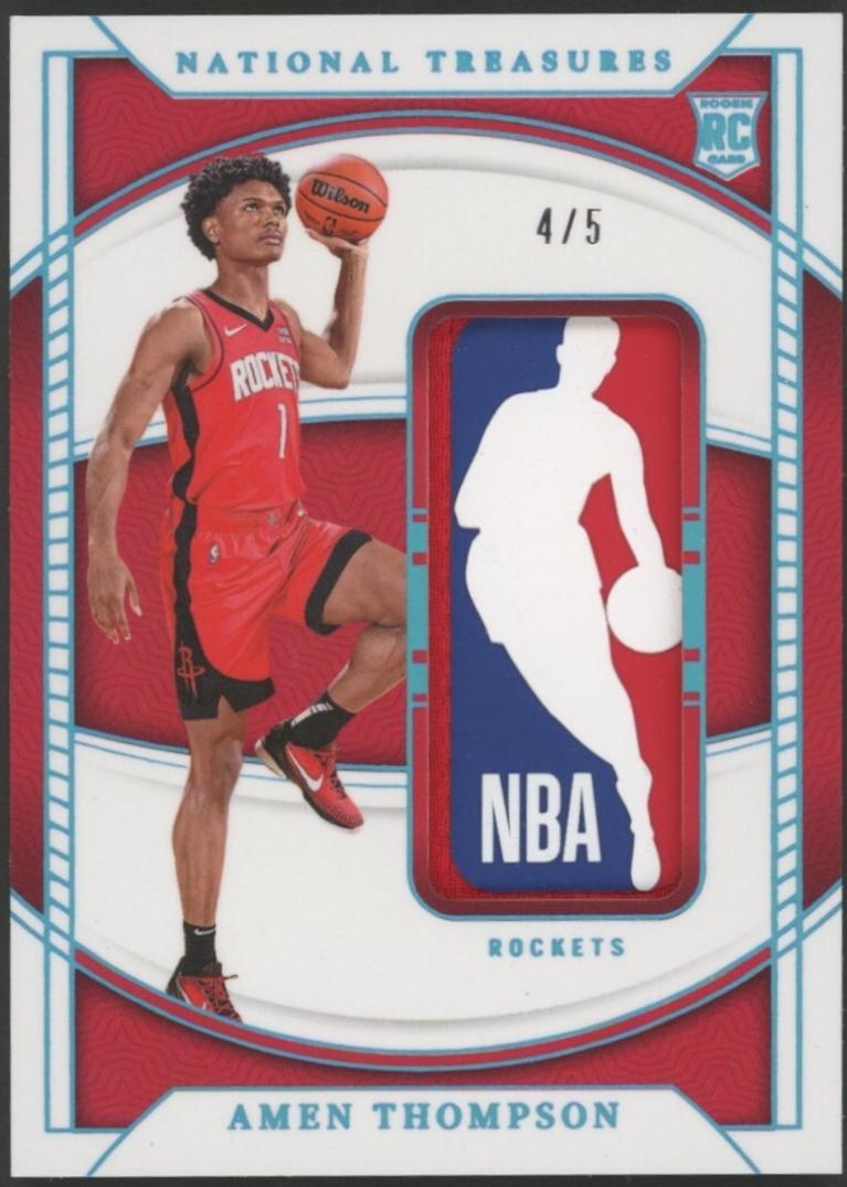 Amen Thompson #3 Basketball Cards 2023 Panini National Treasures Rookie Logoman