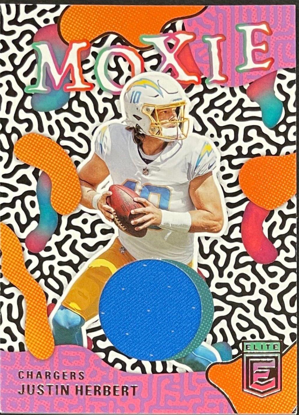 Justin Herbert #MO-23 Football Cards 2022 Panini Donruss Elite Moxie