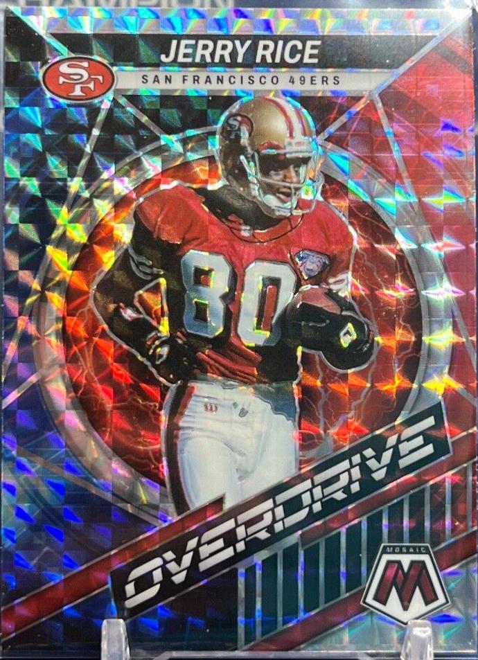 Jerry Rice #OS-1 Football Cards 2022 Panini Mosaic Overdrive