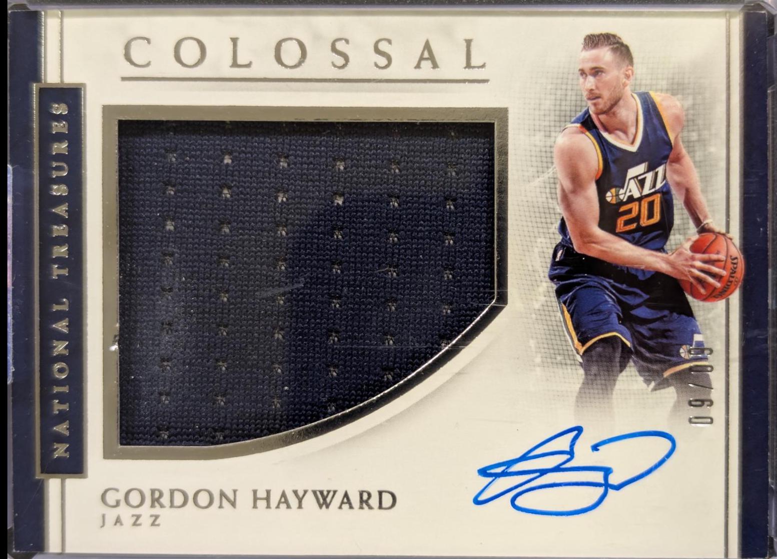 Gordon Hayward #48 Basketball Cards 2016 Panini National Treasures Colossal Jersey Autograph