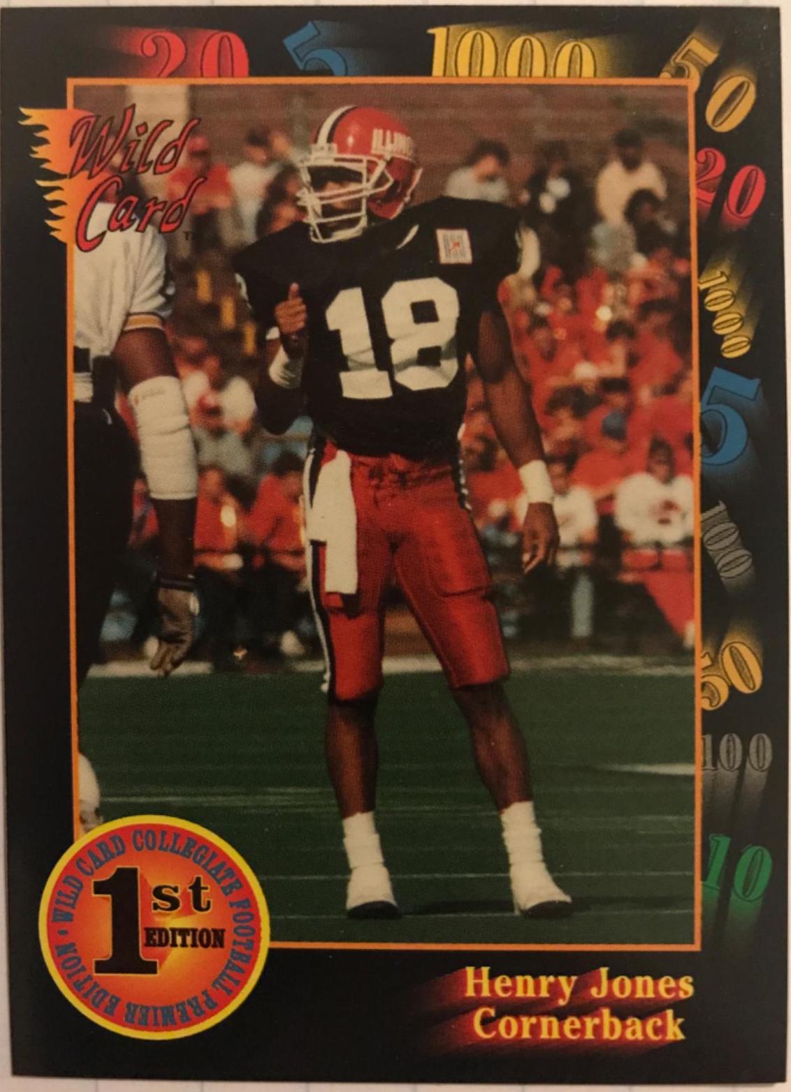 Henry Jones #20 Football Cards 1991 Wild Card College Draft Picks
