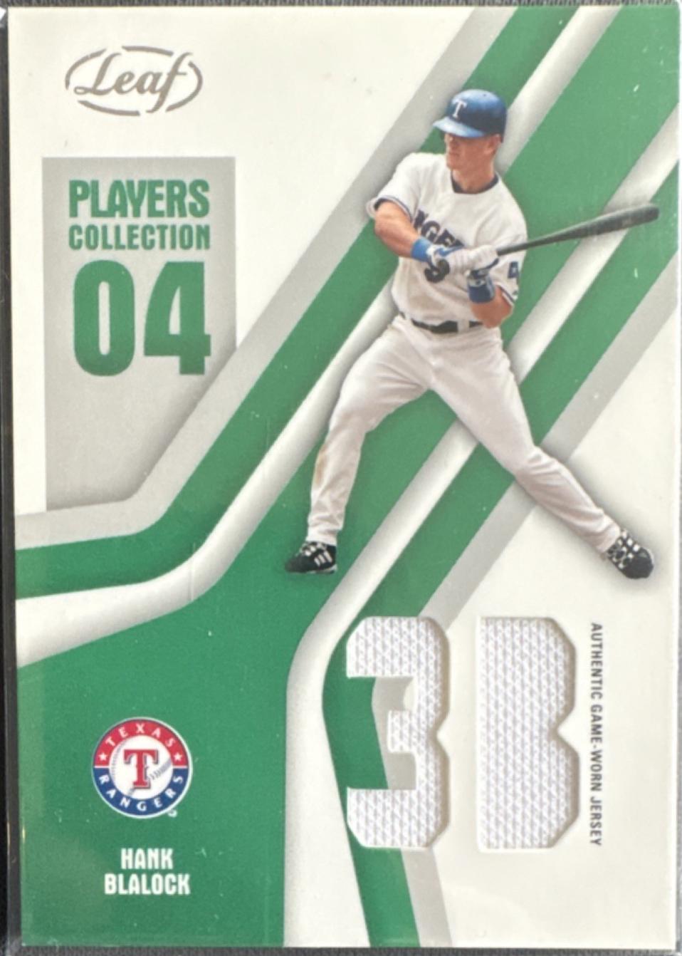 Hank Blalock #PC-31 2004 Leaf Players Collection Jersey Baseball