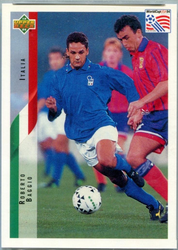 Roberto Baggio #124 Soccer Cards 1994 Upper Deck World Cup Soccer