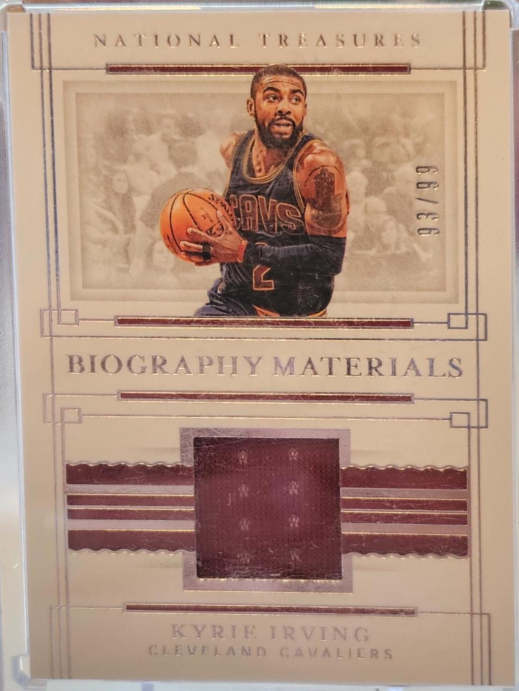 Kyrie Irving #BIO-KIV Basketball Cards 2020 Panini National Treasures Biography Materials