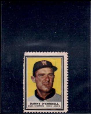 Danny O'Connell Baseball Cards 1962 Topps Stamps