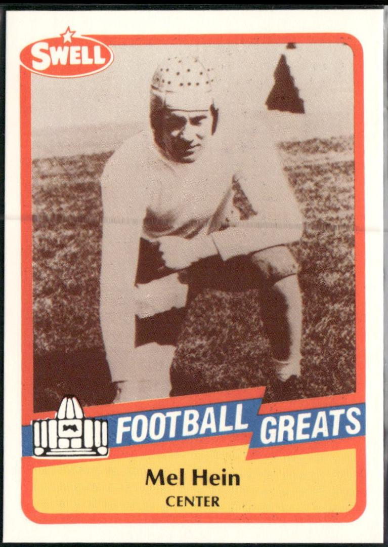 Mel Hein #7 Football Cards 1989 Swell Greats