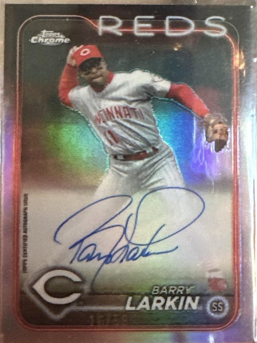 Barry Larkin #CLA-BL Baseball Cards 2024 Topps Chrome Legend Autograph