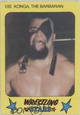 Konga the Barbarian #100 Wrestling Cards 1986 Monty Gum Wrestling Stars