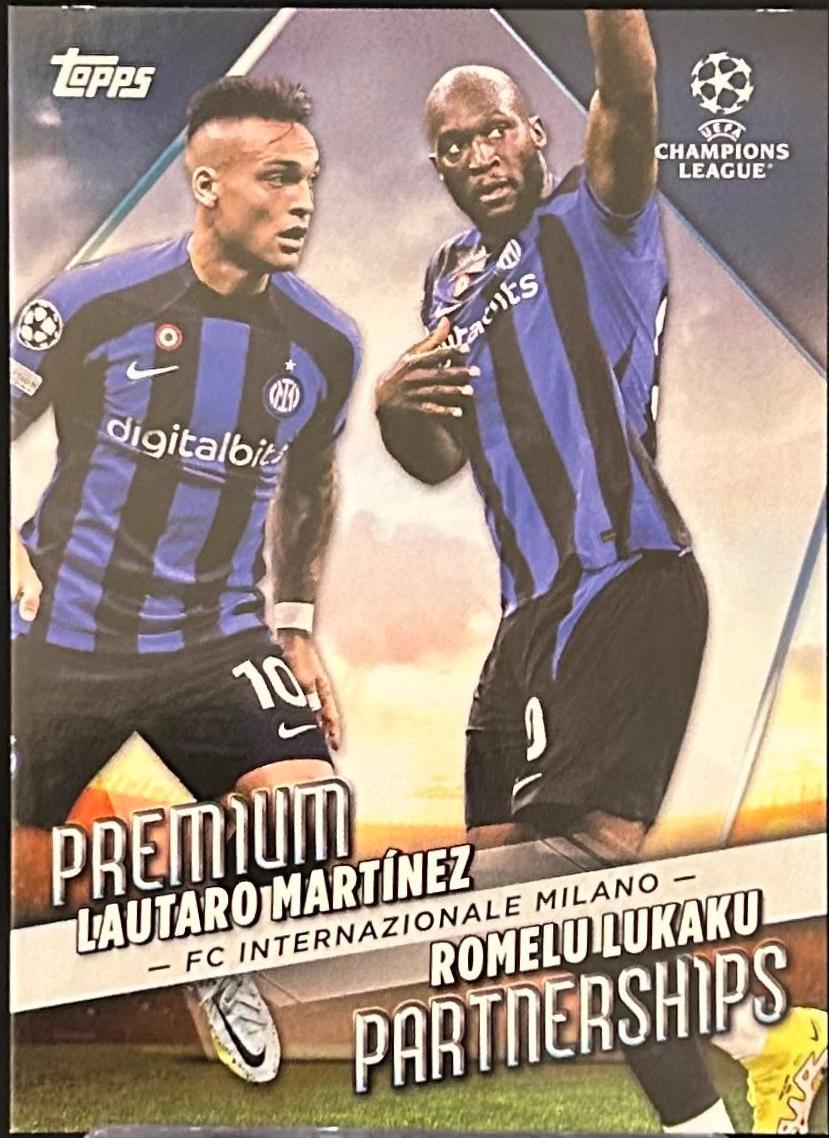 Romelu Lukaku, Lautaro Martinez #PP-2 Soccer Cards 2022 Topps UEFA Club Competitions Premium Partnerships