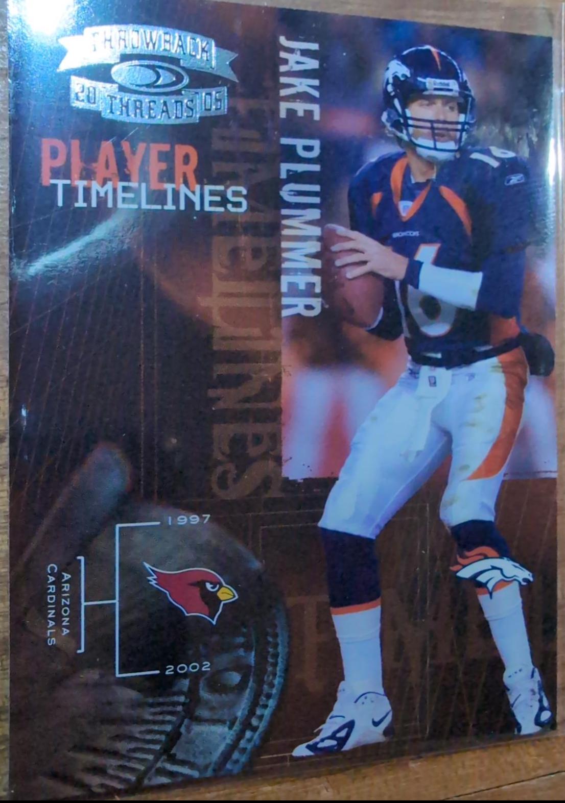 Jake Plummer #PT16 Football Cards 2005 Panini Donruss Throwback Threads Player Timelines