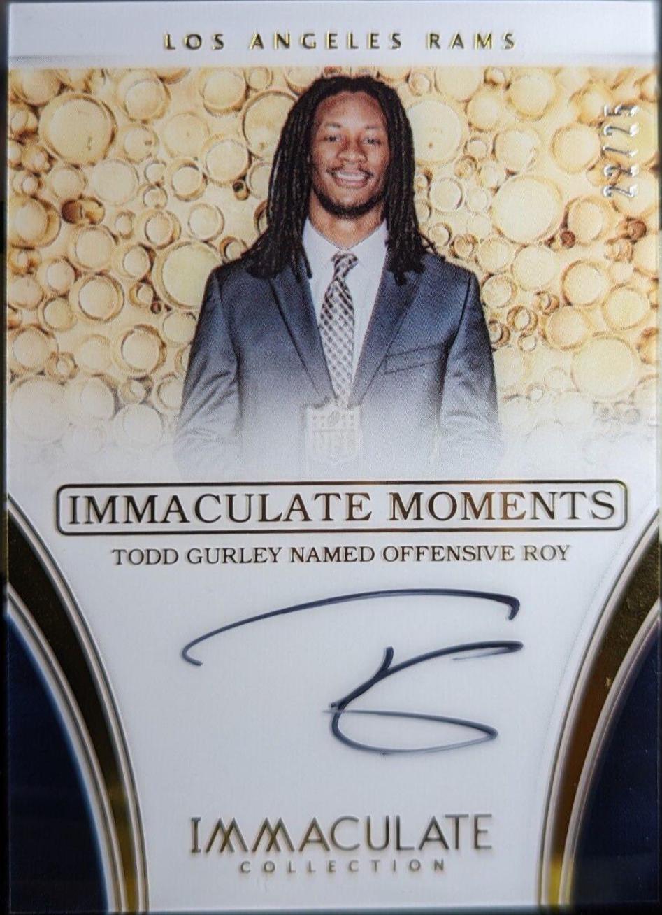 Todd Gurley #TG-2 Football Cards 2016 Panini Immaculate Moments Autograph