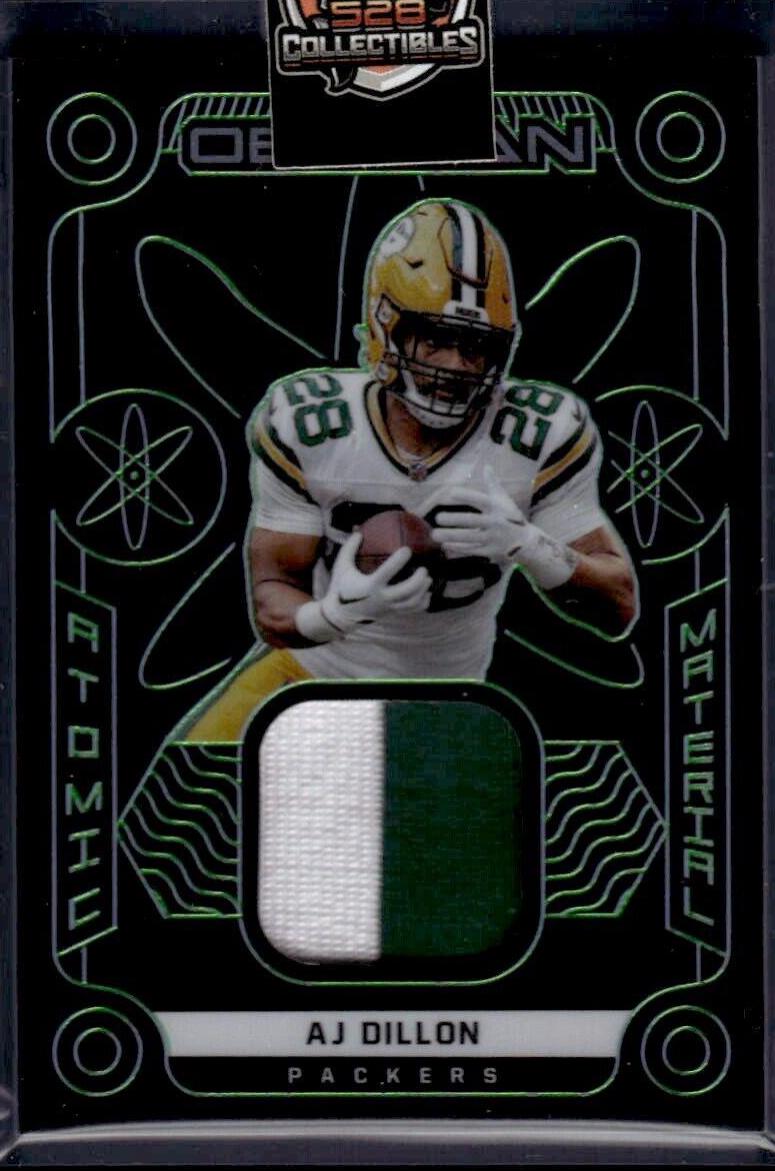AJ Dillon #AM-AJD Football Cards 2022 Panini Obsidian Atomic Material