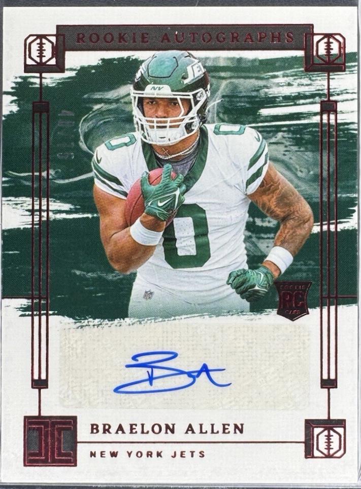Braelon Allen #27 Football Cards 2024 Panini Impeccable Rookie Autograph