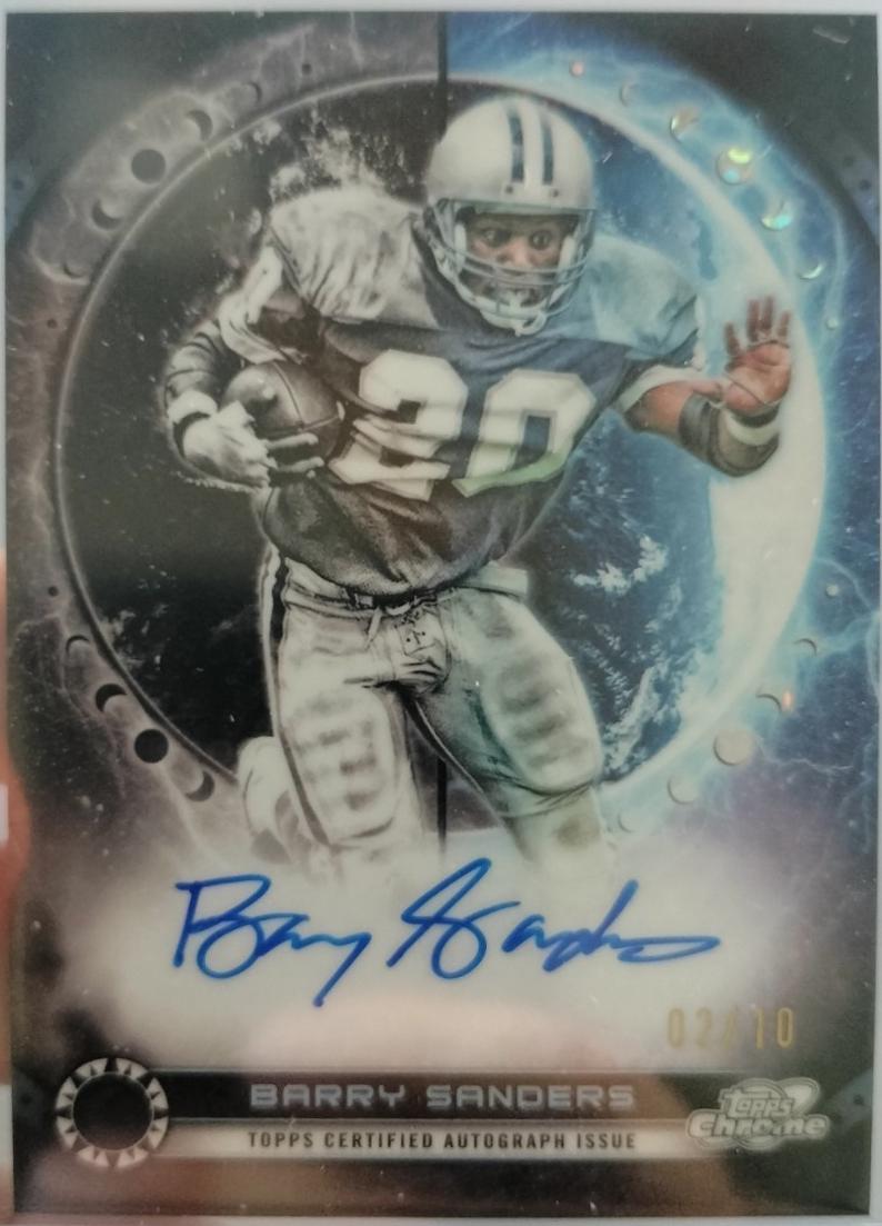 Barry Sanders #EQA-BS Football Cards 2024 Topps Cosmic Chrome Equinox Autograph