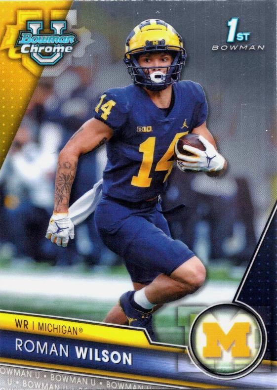 Roman Wilson #169 Football Cards 2023 Bowman Chrome University