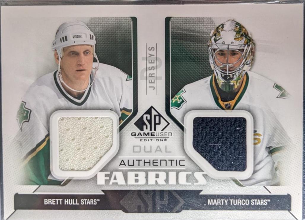 Brett Hull & Marty Turco #AF2-HT Hockey Cards 2014 SP Game Used Authentic Fabrics Patch