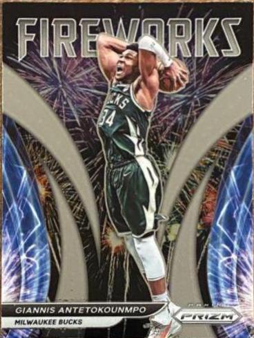 Giannis Antetokounmpo #3 Basketball Cards 2021 Panini Prizm Fireworks