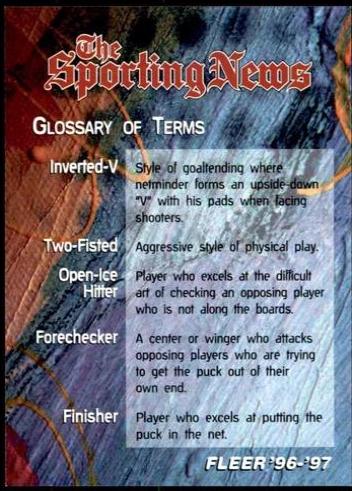 Checklist #150 Hockey Cards 1996 Fleer