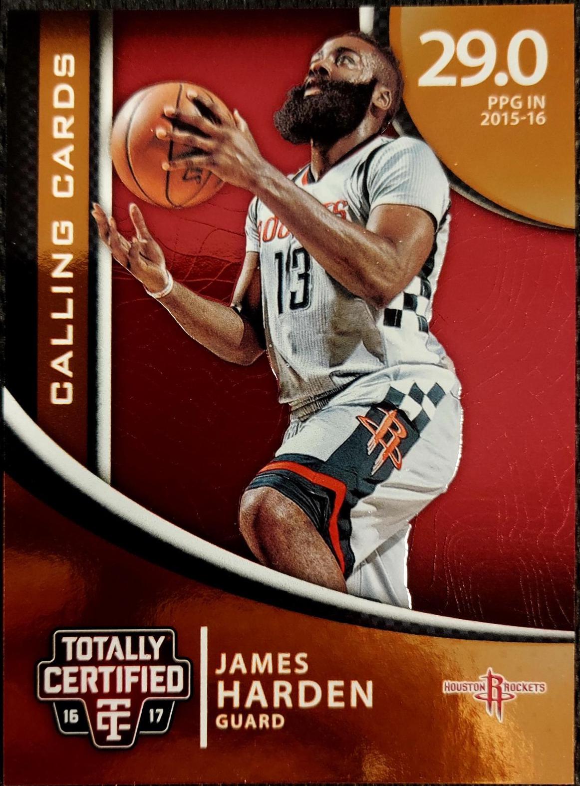 James Harden #10 Basketball Cards 2016 Panini Totally Certified Calling Cards