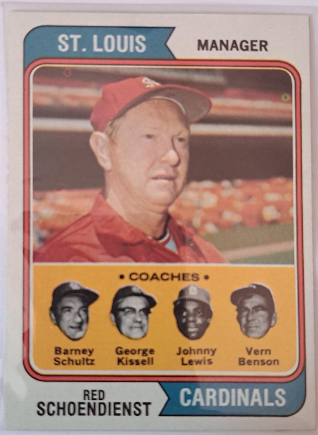 St. LOUIS Manager #236 Baseball Cards 1974 Topps