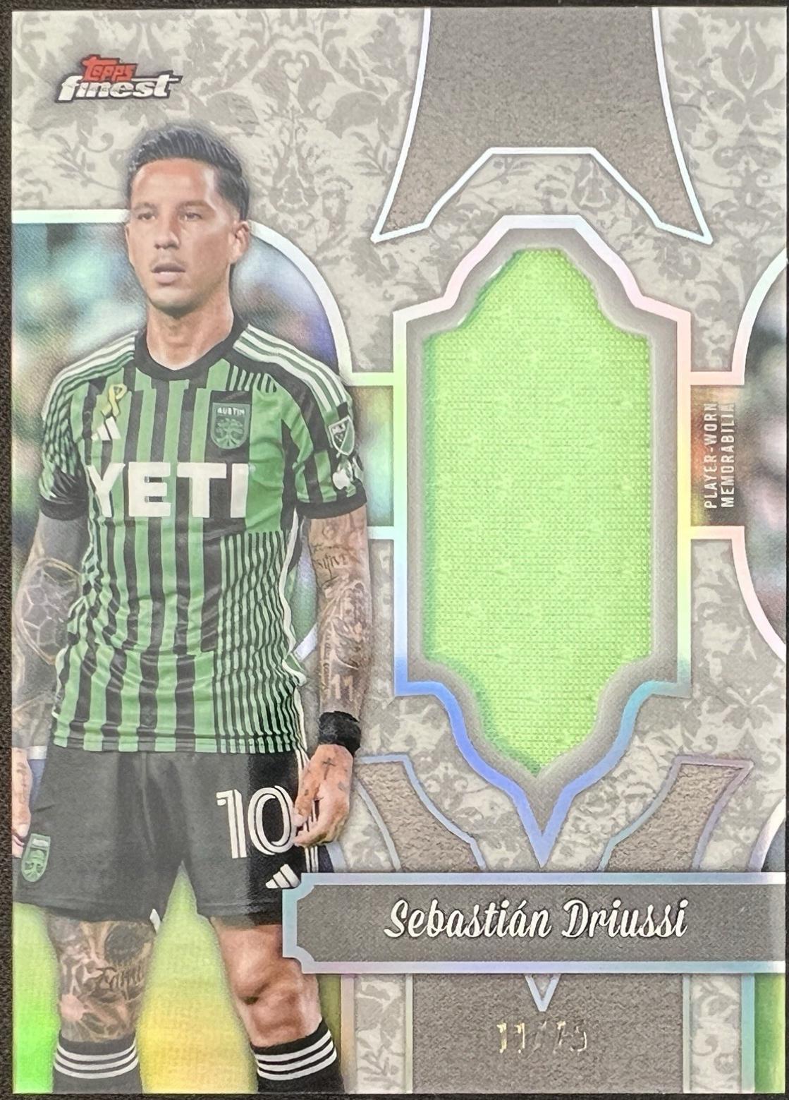 Sebastian Driussi #FF-SD Soccer Cards 2024 Topps Finest MLS Fabrics