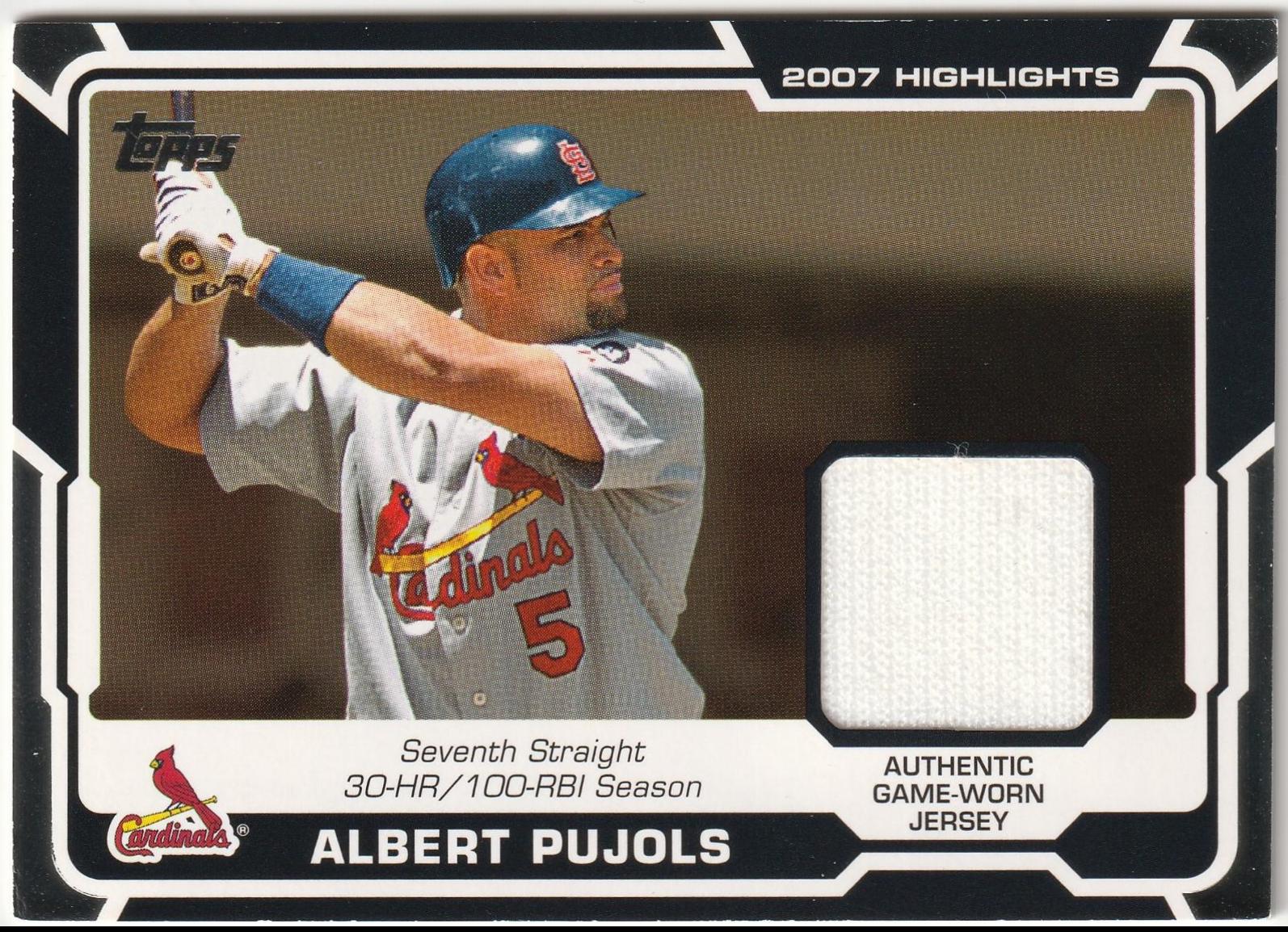 Albert Pujols #HR-AP Baseball Cards 2008 Topps Highlights Relics