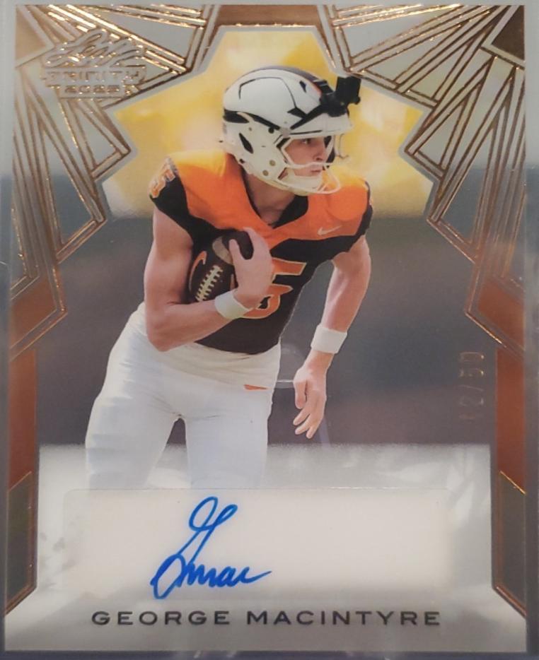 George MacIntyre #CA-GMI 2025 Leaf Trinity Clear Autograph Football