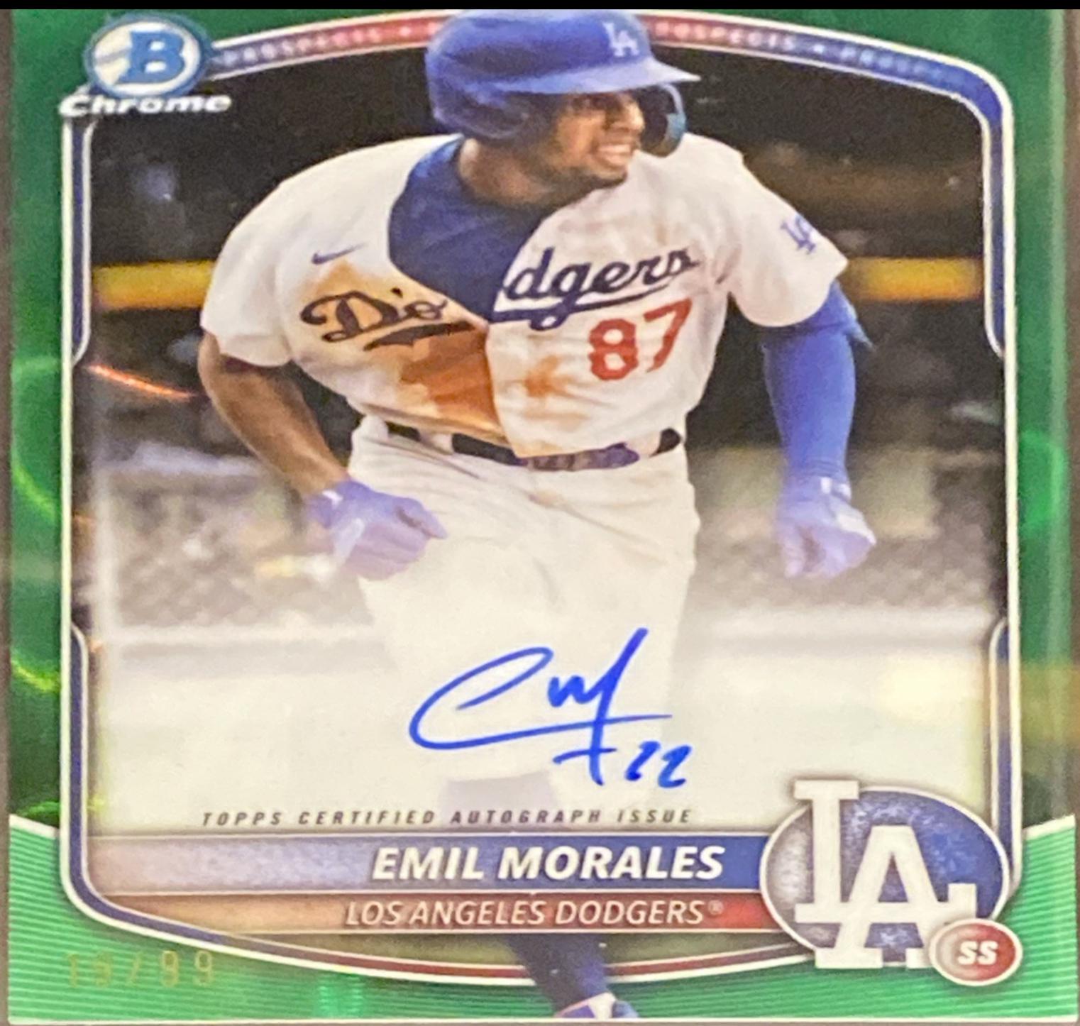 Emil Morales [Green Mojo] #CPA-EMO Prices | 2025 Bowman Chrome Prospect ...