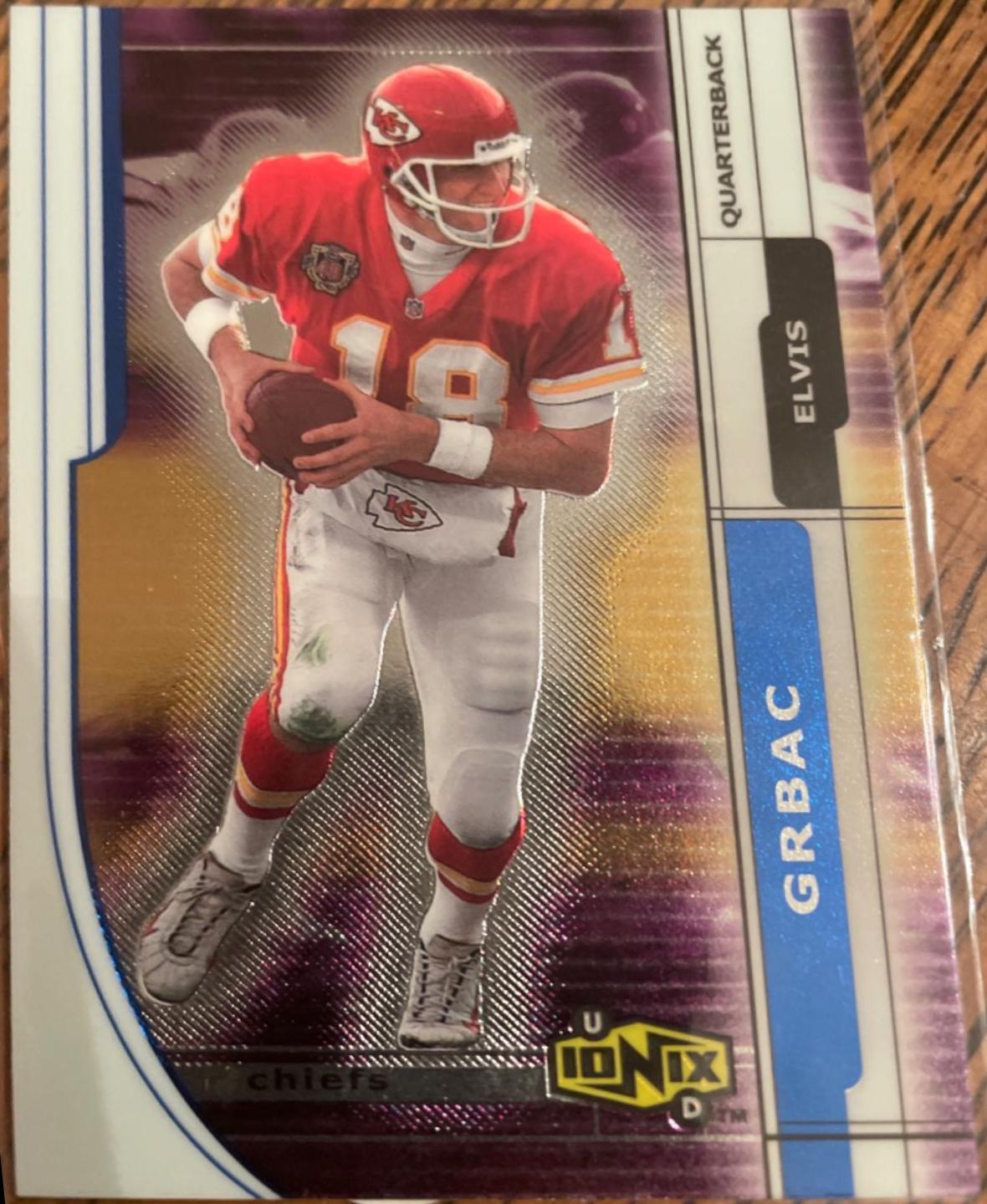 Elvis Grbac #28 Football Cards 2000 Upper Deck Ionix