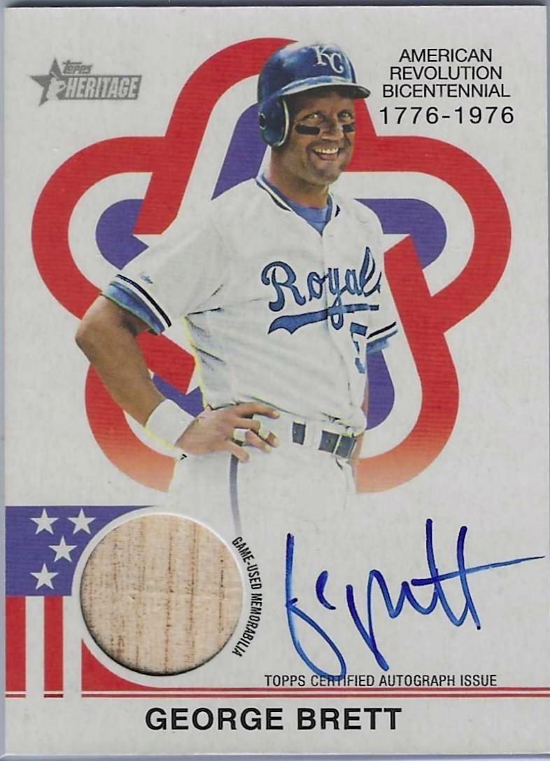 George Brett #BAR-GB Baseball Cards 2025 Topps Heritage Bicentennial Autographed Relic