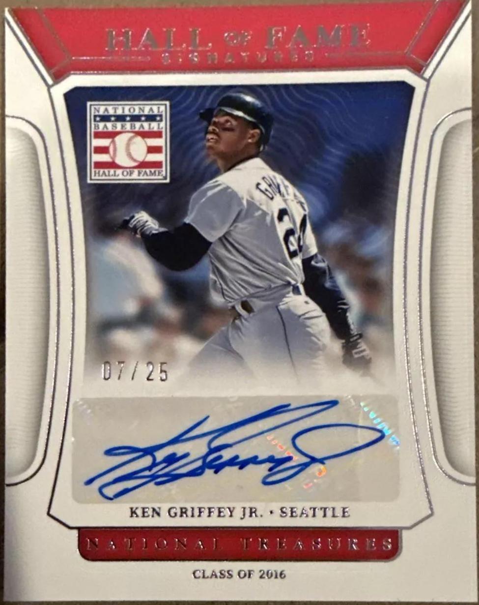 Ken Griffey Jr #HOFS-JR Baseball Cards 2022 Panini National Treasures Hall of Fame Signatures