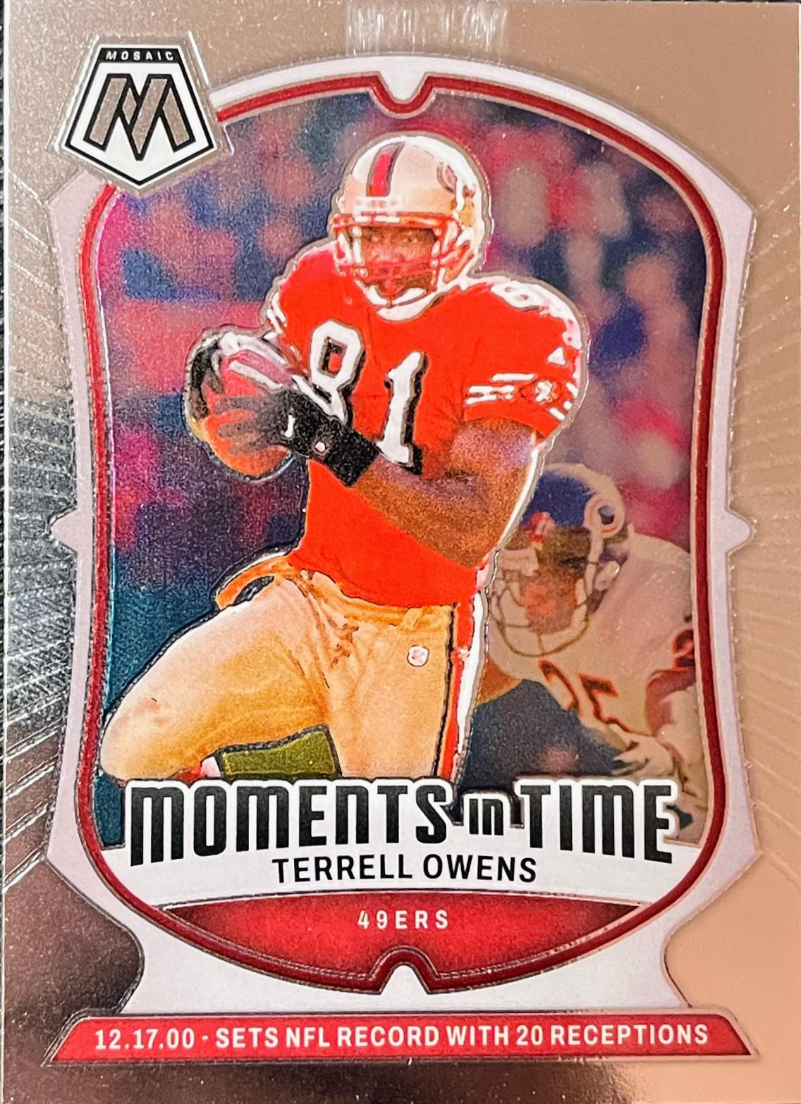 Terrell Owens #1 Football Cards 2024 Panini Mosaic Moments in Time