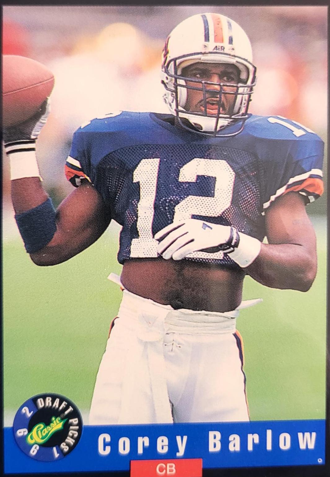 Corey Barlow #39 Football Cards 1992 Classic Draft Picks