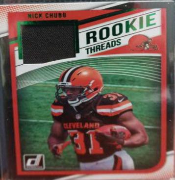 Nick Chubb #8 Football Cards 2018 Donruss Rookie Threads