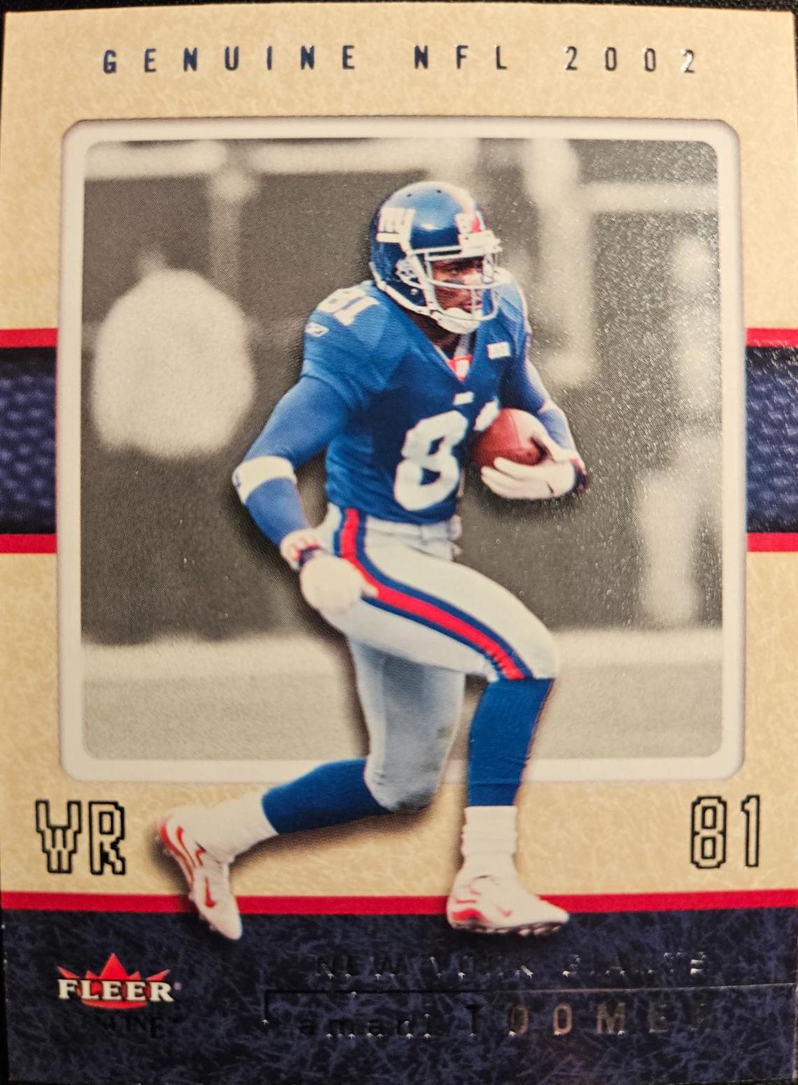 Amani Toomer #84 Football Cards 2002 Fleer Genuine