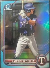 Anthony Gutierrez [Sky Blue Refractor] #BDC-110 Baseball Cards 2022 Bowman Draft Chrome Prices