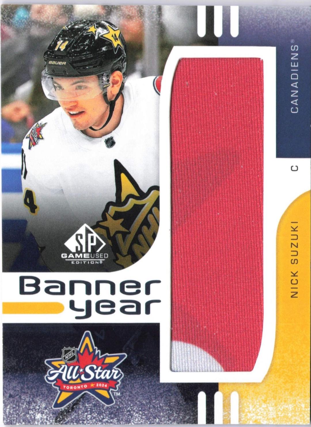 Nick Suzuki #BYAS-NS Hockey Cards 2024 SP Game Used All-Star Game Banner Year Relic
