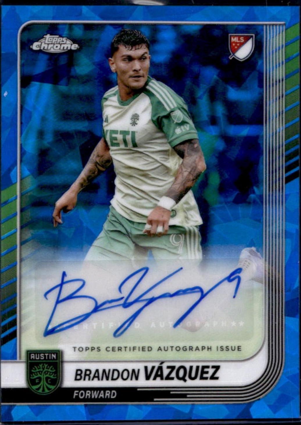 Brandon Vazquez #CA-BV 2025 Topps Chrome Sapphire MLS Autograph