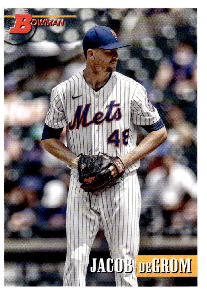 Jacob deGrom #14 Baseball Cards 2021 Bowman Heritage