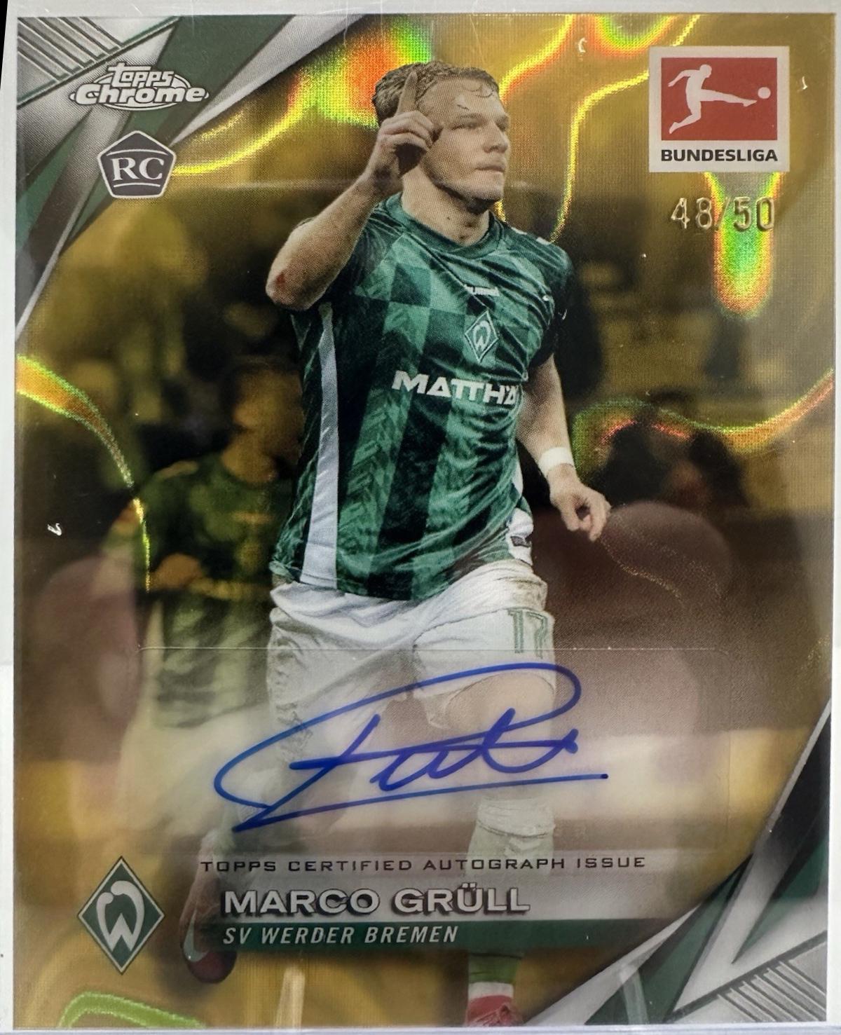 Marco Grull #BA-MGR 2024 Topps Chrome Bundesliga Autograph Soccer