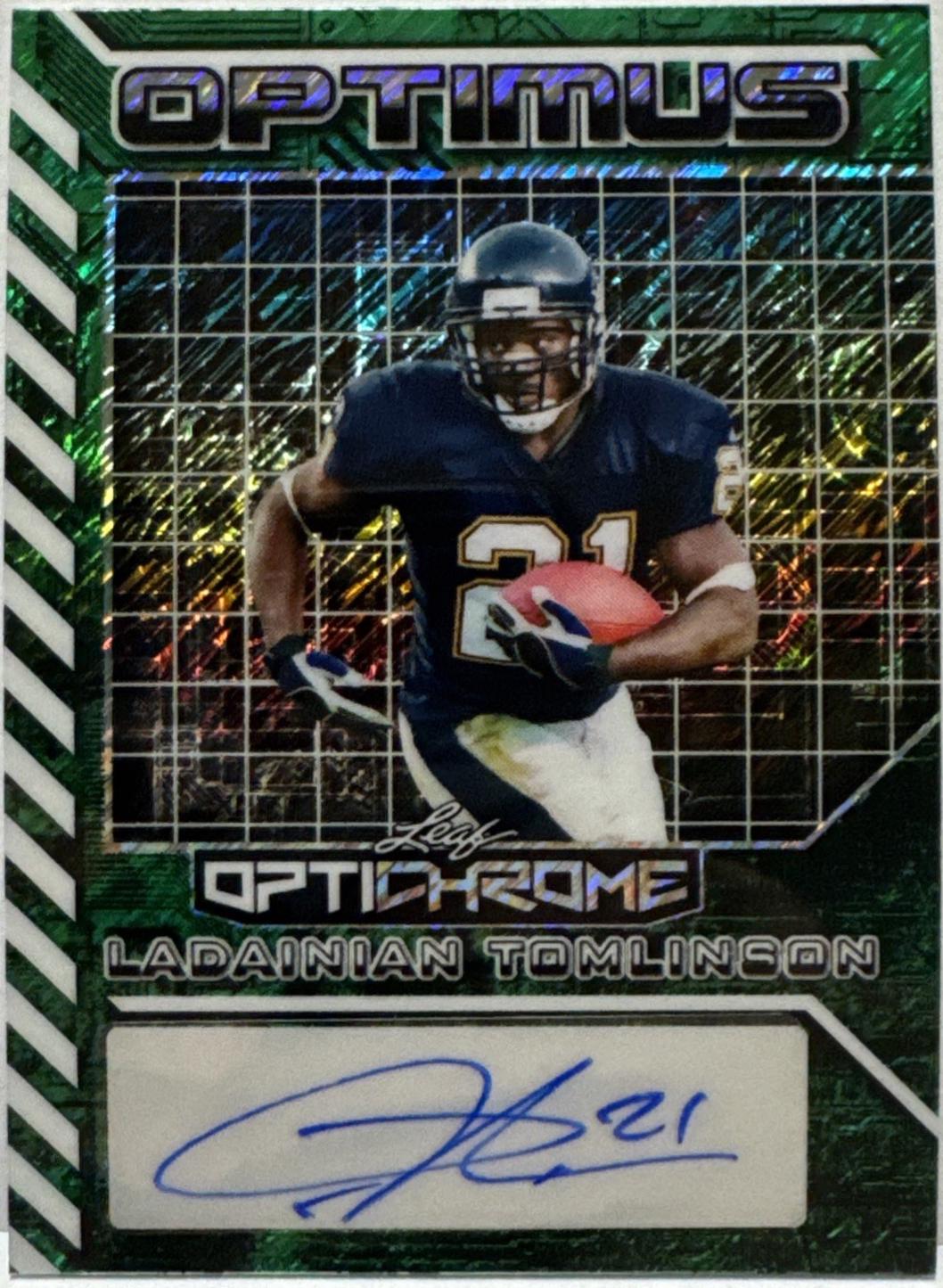 LaDainian Tomlinson #OA-LT2 2025 Leaf Optichrome Optimus Auto Football