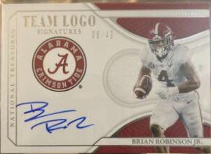 Brian Robinson Jr. #TL-BRJ Football Cards 2022 Panini National Treasures Collegiate Team Logo Signatures