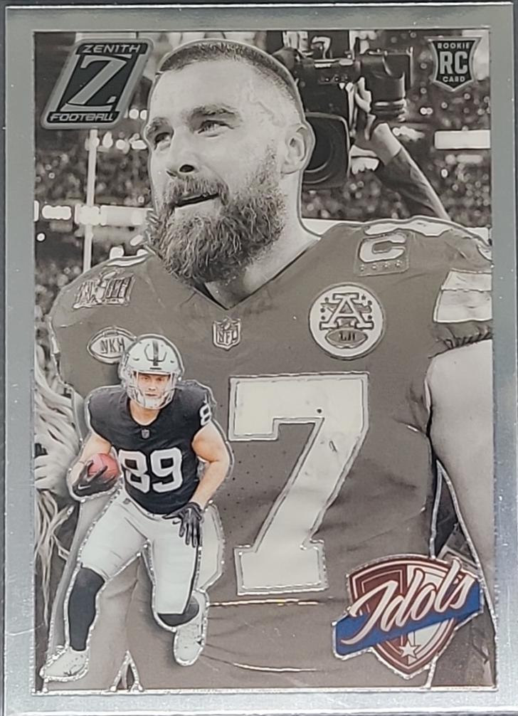 Brock Bowers / Travis Kelce #7 Football Cards 2024 Panini Zenith Idols