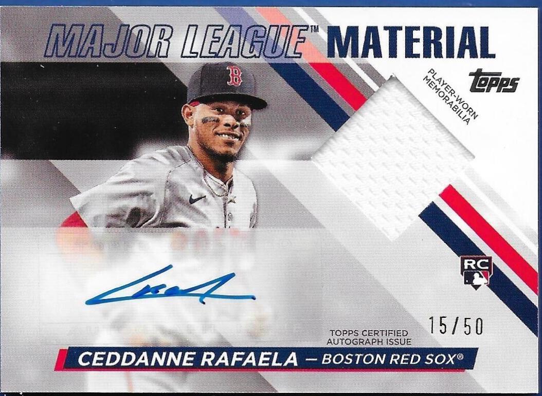Ceddanne Rafaela #MLMAU-CR Baseball Cards 2024 Topps Update Major League Materials Autographs