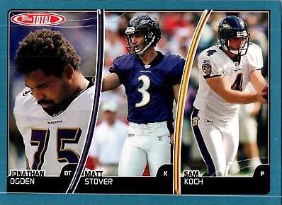 Sam Koch, Jonathan Ogden, Matt Stover [Blue] #188