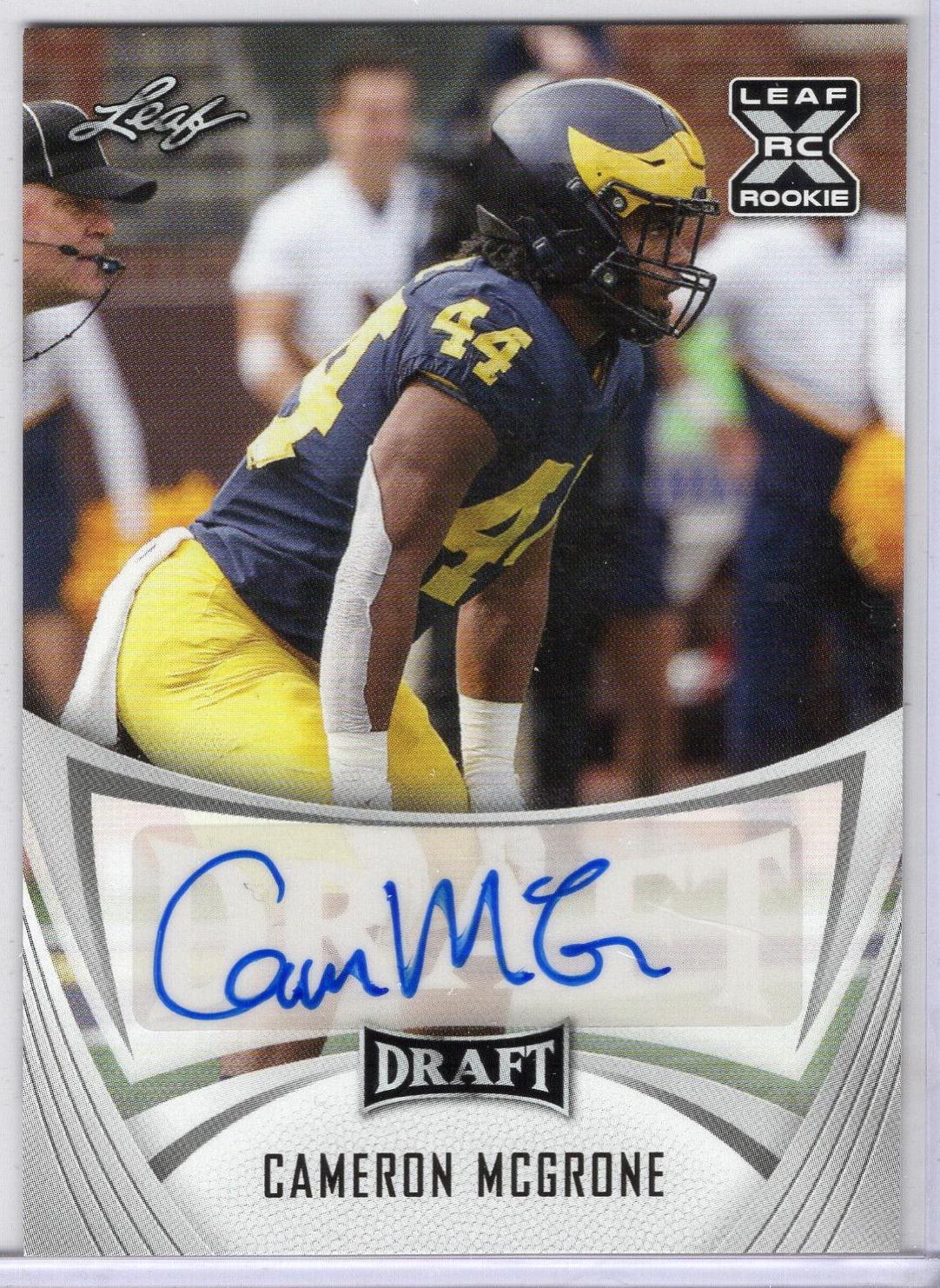 Cameron McGrone #BA-CM2 Football Cards 2021 Leaf Draft Autograph