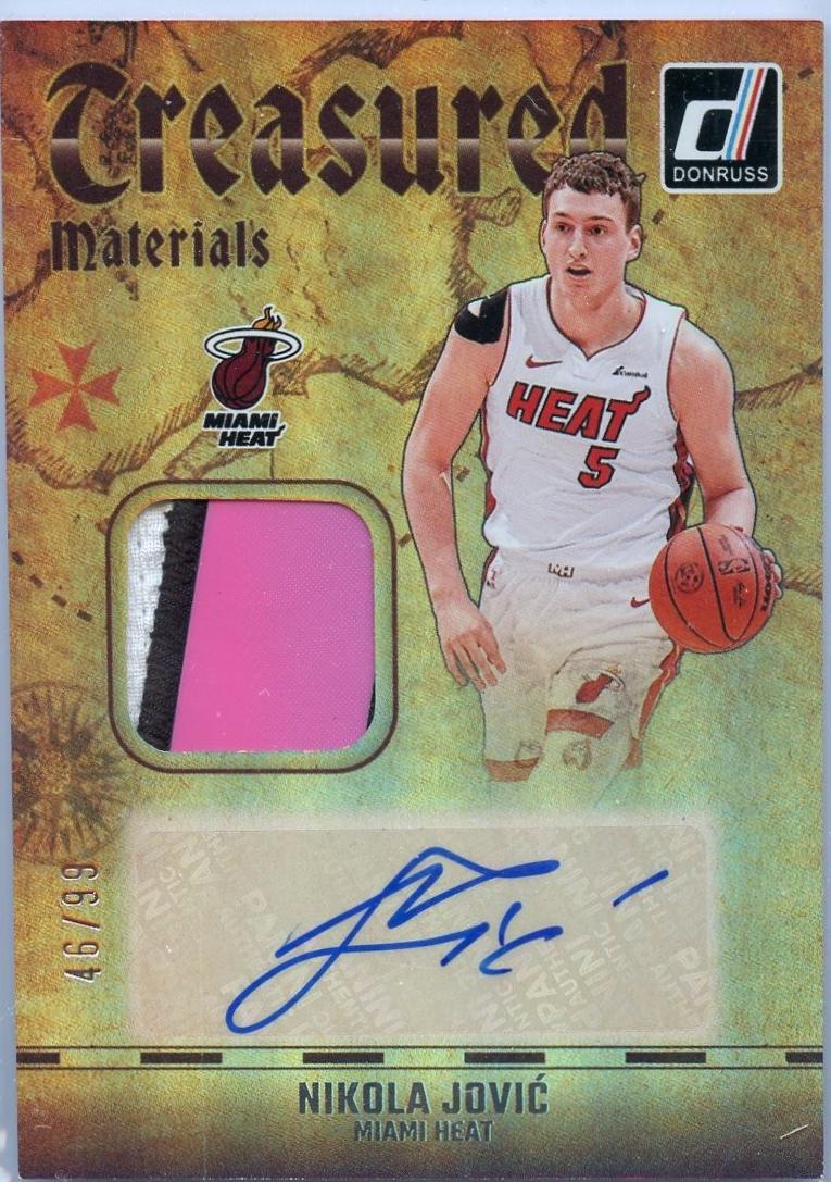 Nikola Jovic #TMS-NJH Basketball Cards 2024 Panini Donruss Treasured Materials Signature