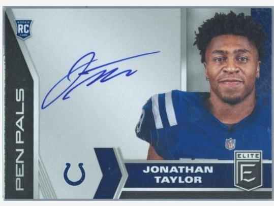 Jonathan Taylor #PP17 Football Cards 2020 Panini Donruss Elite Pen Pals