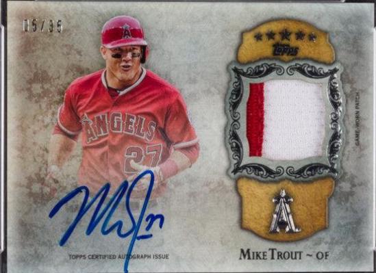 Mike Trout #MT Baseball Cards 2013 Topps Five Star Autograph Patch